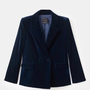 Mango Double Breasted Velvet Blazer